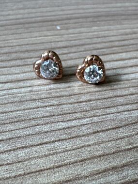 14k Rose Gold Heart Halo with CZ